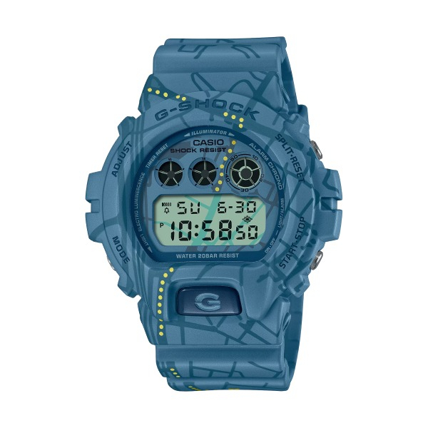 【CASIO G-SHOCK】東京復古街頭風運動休閒腕錶-淡藍色/DW-6900SBY-2/台灣總代理公司貨享一年保固