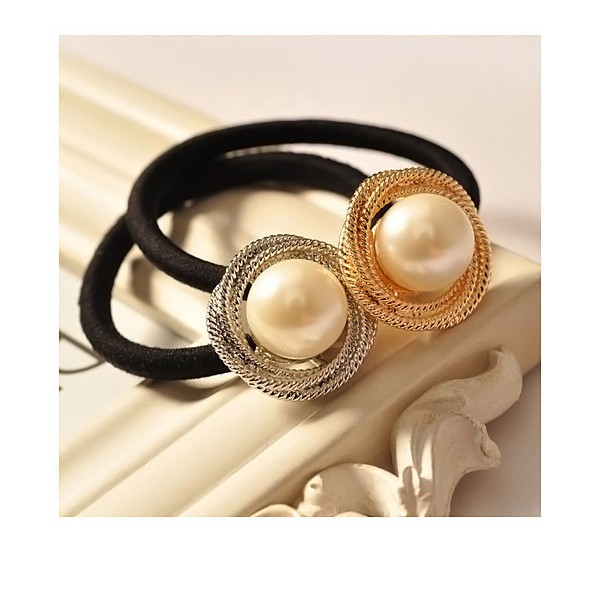 韓國新款 大珍珠髮繩 高彈力合金珍珠髮圈，簡單實用❖採購王❖