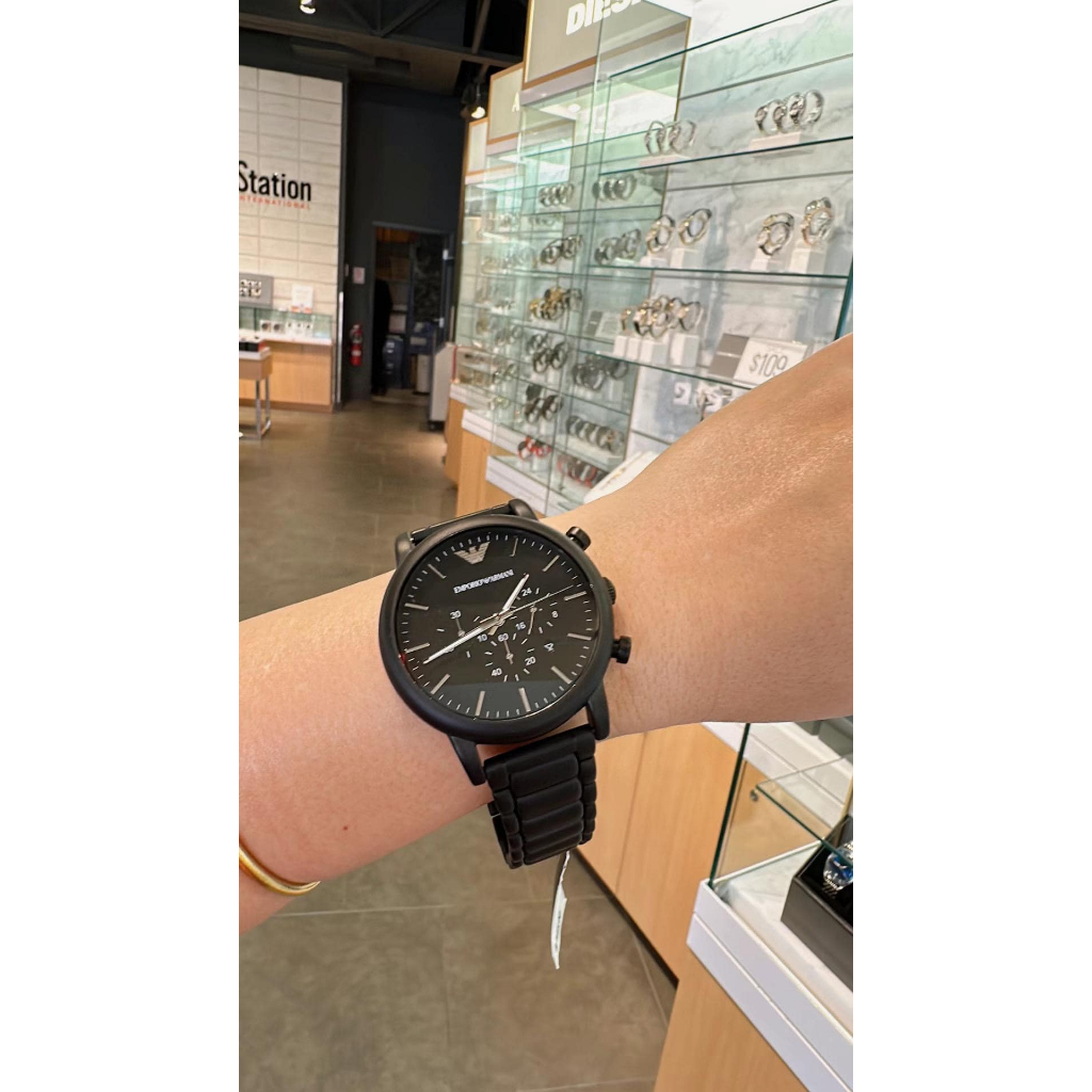 2304航空EMPORIO ARMANI 亞曼尼AR1895經典計時碼表 黑色錶盤時尚腕錶男錶