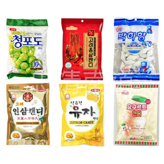 【韓國忠清南道】MAMMOS 優格糖、柚子糖、菱形薄荷糖、人參糖、牛奶糖、檸檬c糖/樂天 青葡萄糖、水蜜桃糖/紅參糖