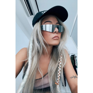 VII 無框未來感眼鏡 y2k 個性 潮流 電馭叛客 蹦迪 派對 賽博龐克 coachella 音樂節【V072747】