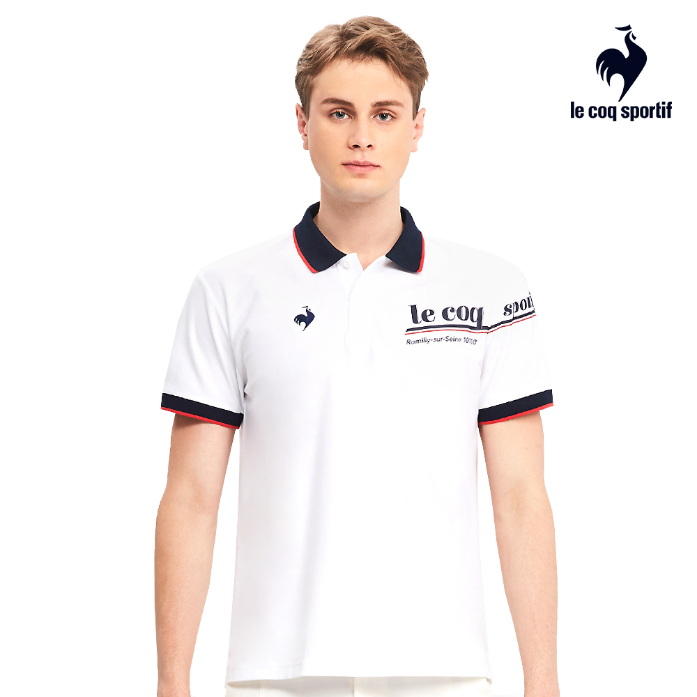 【LE COQ SPORTIF 法國公雞】法式經典短袖POLO衫-男款-白色-LOR21842