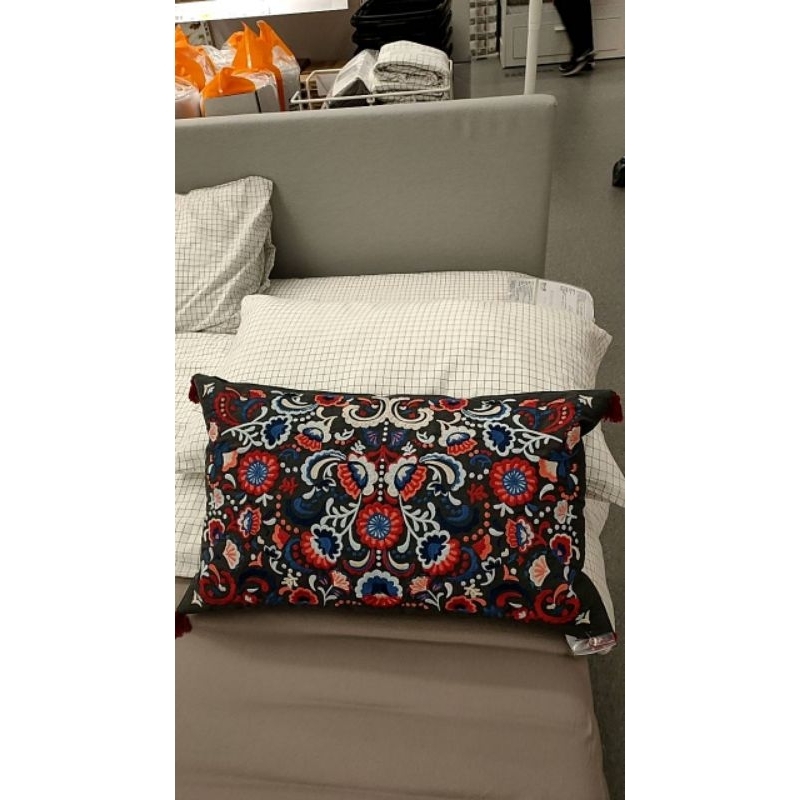 IKEA抱枕 SKOGSKORN 刺繡抱枕含枕心 拉鍊式