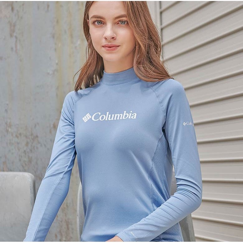 [台灣現貨] Columbia 哥倫比亞 鋁點機能運動排汗上衣 Omni-Heat™ / Omni-Wick-水藍