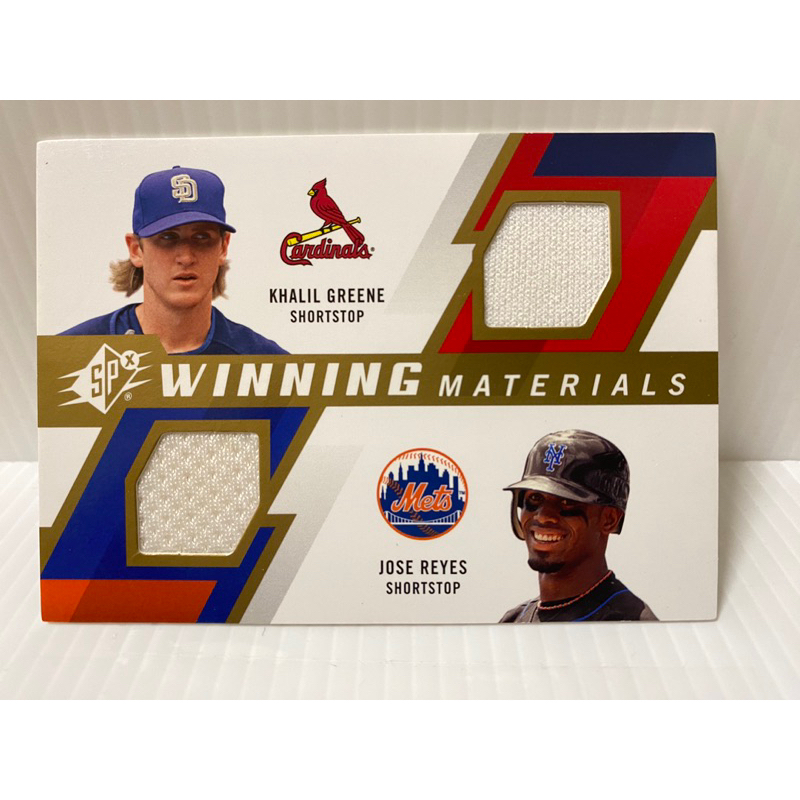 【ES-741】 MLB 聖路易紅雀 KHALIL GREENE 紐約大都會 JOSE REYES 背面白邊 物品卡