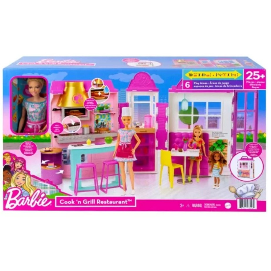 &lt;正版現貨&gt;Mattel 全新 Barbie 芭比時尚餐廳(附一個娃娃) 芭比娃娃 Barbie芭比電影