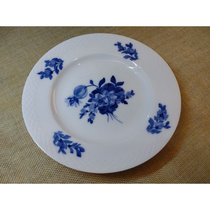約1890s 稀有古董件/皇家哥本哈根 Royal Copenhagen 瓷器/手繪 藍花花束/點心瓷盤