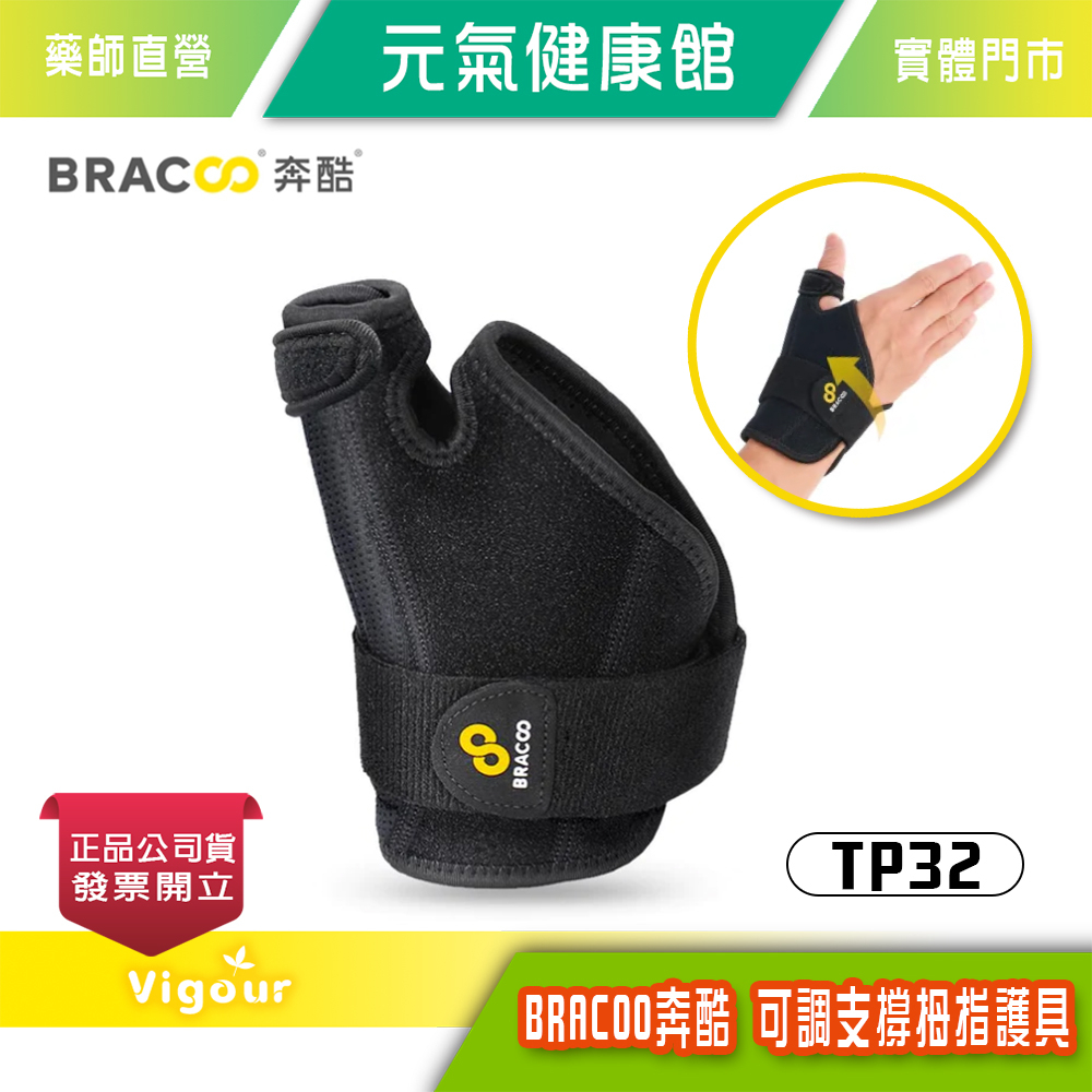 元氣健康館 美國 BRACOO奔酷 可調支撐大拇指護具 TP32 左右手通用 歐美知名專業護具品牌