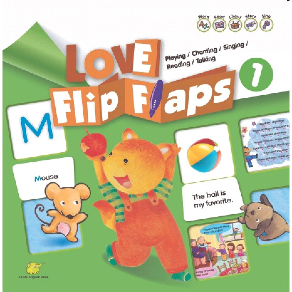 點讀筆+Love Flip Flaps圖典3本+發音字卡組 英文 翻翻書 零售 英文繪本 繪本 兒童書 東西出版 現貨