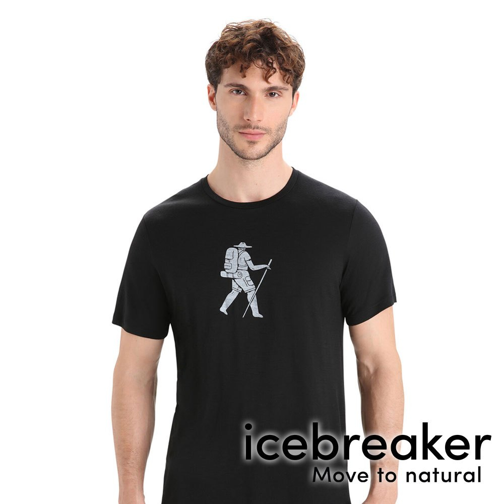 【icebreaker】Tech Lite II男羊毛圓領短袖上衣(徒步旅行) 『黑』0A56NC