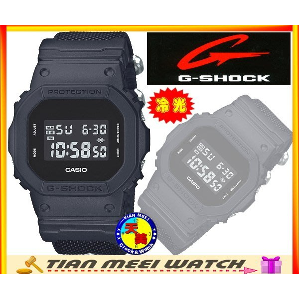 【台灣CASIO原廠公司貨】G SHOCK絕對強悍 帆布錶帶DW-5600BBN-1【天美鐘錶店家直營】【超低價有保固】