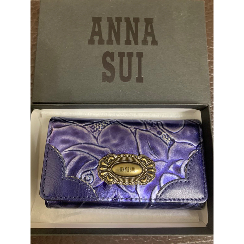 Anna sui 紫色雕花鑰匙包