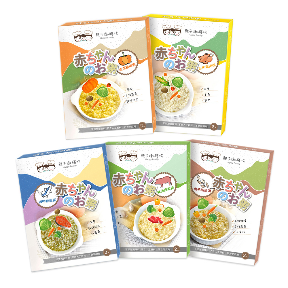 【親子御膳坊】6M+寶寶粥綜合組5盒入共10包 ｜ 營養又健康的嬰幼兒副食品 寶寶常溫即食粥系列
