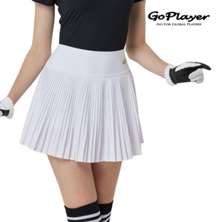 【GoPlayer】女高爾夫百褶褲裙-白.黑 (高爾夫短裙運動速乾免燙彈力Golf球褲)