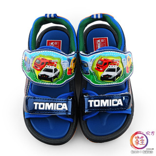 鞋次方 中大童涼鞋 LED電燈鞋 Tomica多美汽車 TM3628-藍（下單前請先聊聊確認現貨）