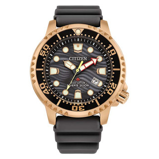 【CITIZEN星辰】Promaster 光動能 BN0163-00H 膠錶帶 兩百米潛水錶 灰/玫瑰金 44mm 台南