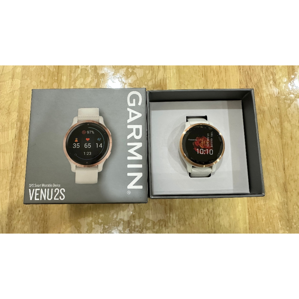 二手 Garmin Venu 2S - 白沙香檳金 女用 9.5成新 保固內