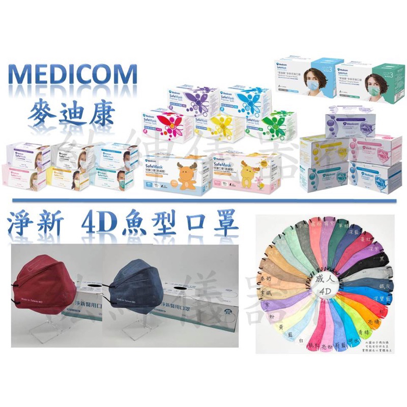 【開發票】【2024優惠】【最低下單數量2】Medicom醫用/外科口罩 50入/盒 【成人】【兒童】/淨新 醫用口罩