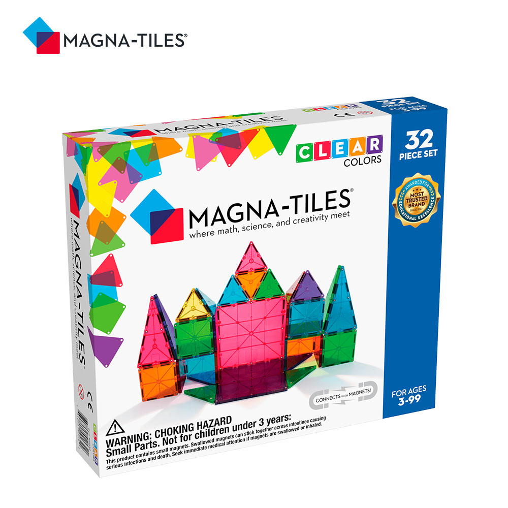 【玩具倉庫】【美國 Magna Tiles】透光彩色磁力積木 32片/100片←磁性積木|磁力片 益智 建構 建築 幾何