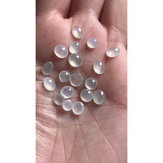 💚玉園翡翠💚緬甸A貨天然冰種白翡翠蛋面一包~~~附證書 緬甸玉