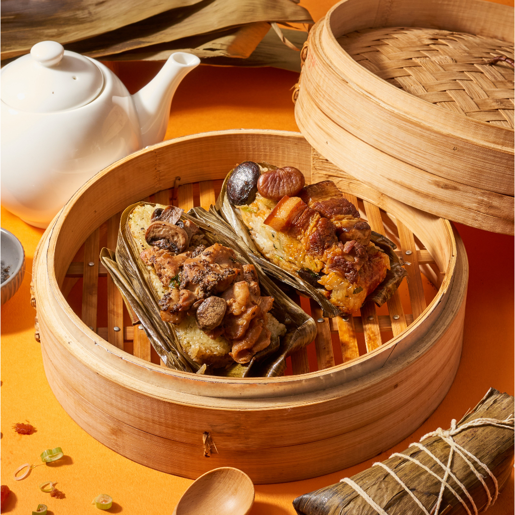 《上海鄉村》端午雙饗粽(無錫燒肉粽(2入)+松露菜飯粽(2入))端午 禮盒 粽子 加熱即食 小家庭 料理包 限時優惠