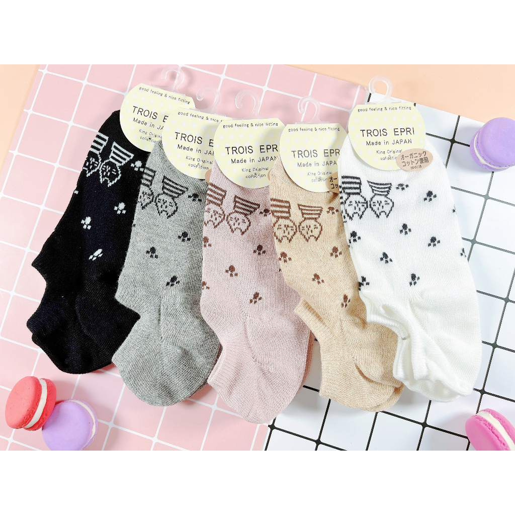 【現貨】Trois Epri 線貓夥伴襪 日本女襪 日系女襪 貓紋襪 造型襪 腳踝襪 船型襪 少女襪 女襪 短襪 襪子