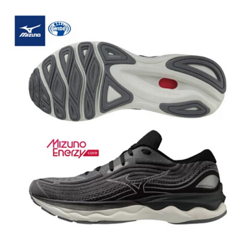 MIZUNO WAVE SKYRISE 4 WIDE 男 慢跑鞋 黑灰 3E J1GC232302 【S.E運動】