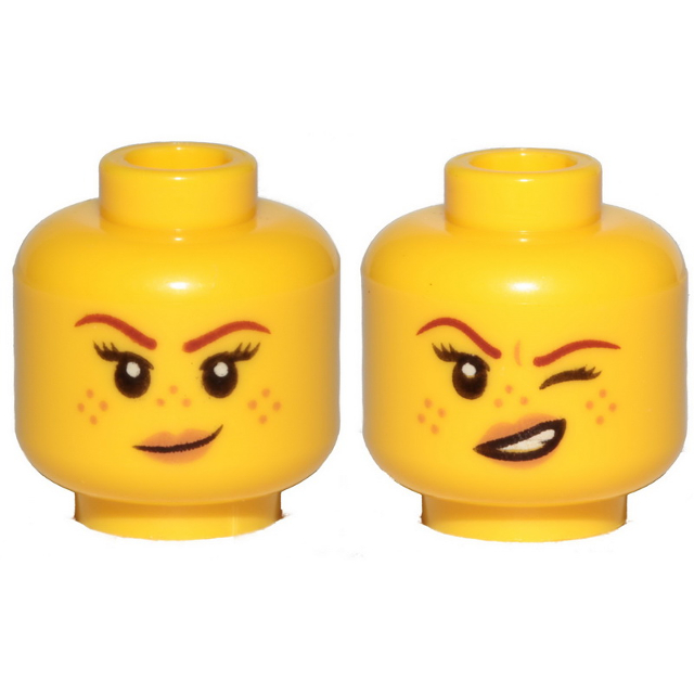 LEGO 樂高 黃色 人偶頭 雙面臉 左眼斜視圖案 3626cpb2145 10305