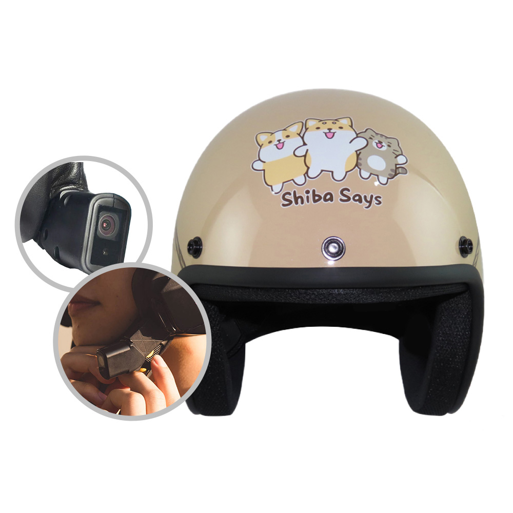 IminiDV X4 ninja KK 內建式 安全帽 行車記錄器 柴語錄 素色 柴柴 柴犬 3/4罩安全帽