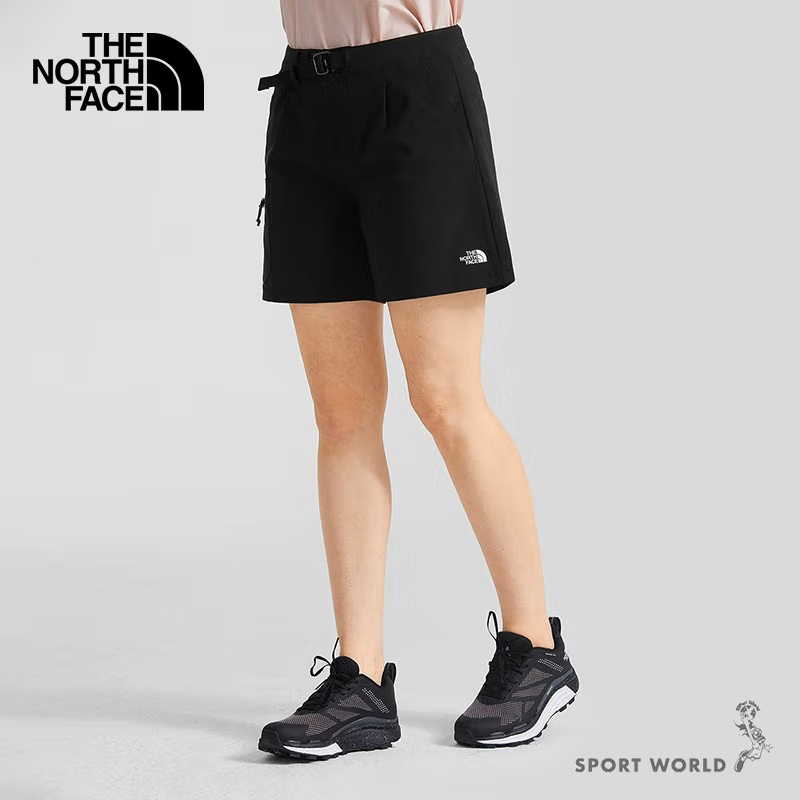 The North Face 北臉 女 短褲 吸濕 排汗 防曬 腰帶 黑【運動世界】NF0A5JX4JK3