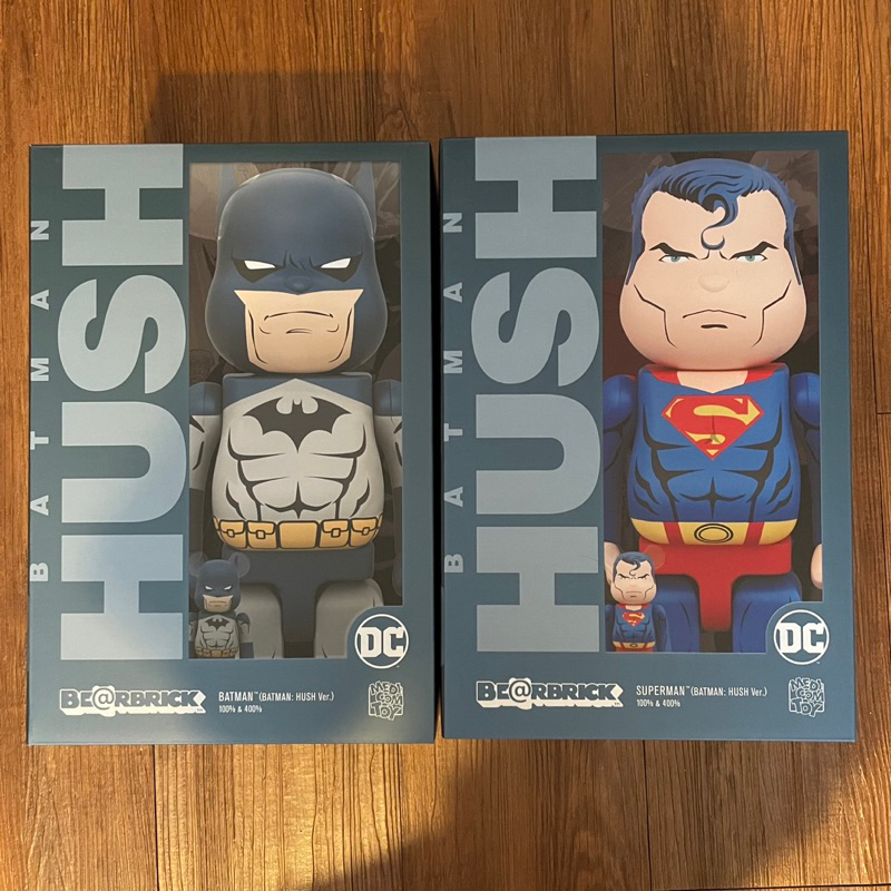 MEDICOM TOY BE@RBRICK 100% &amp; 400% 蝙蝠俠 VS 超人 HUSH Ver.