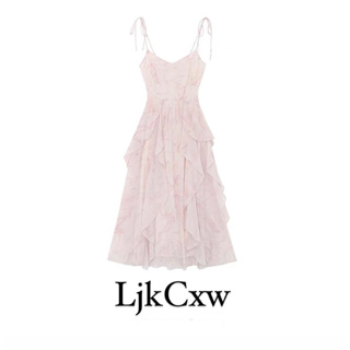LjkCxw 夏季洋裝 小洋裝 輕禮服 粉色夢幻 公主風 野餐必備 仙女必備