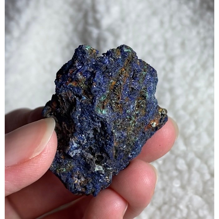 藍銅礦（Azurite） 孔雀石共生 細閃 / 礦標 藍銅礦片 / 水晶原礦