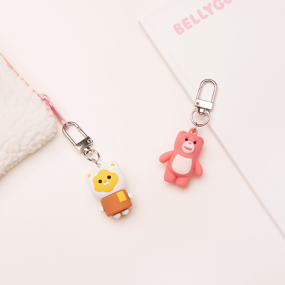 韓國文創🇰🇷  bellygom貝力熊  吊飾 矽膠鑰匙圈 皮革鑰匙圈(現貨)