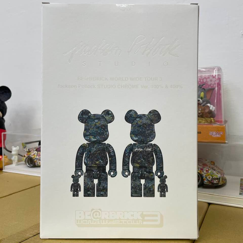 Be@rbrick 極度 潮 超稀有電鍍潑墨Jackson Pollock 400%+100%