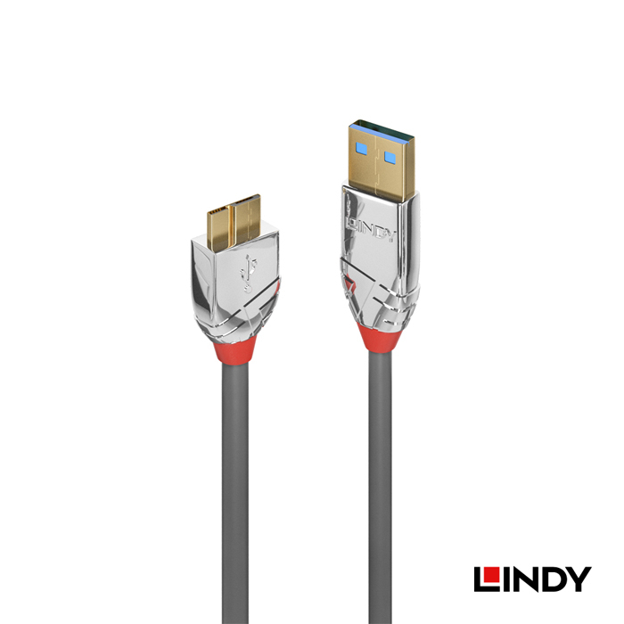 LINDY 林帝 CROMO系列 USB3.0 Type-A/公 to Micro-B/公 傳輸線 1m (36657)