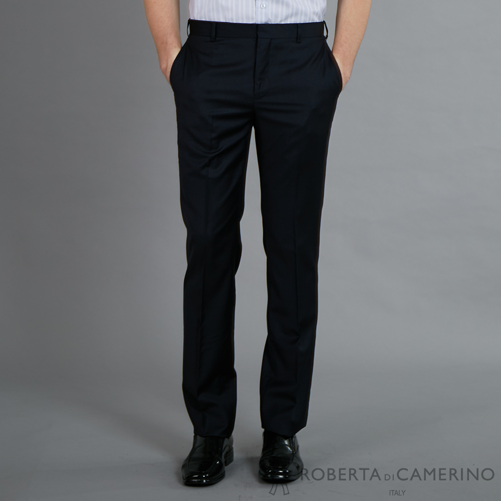 ROBERTA諾貝達 進口素材 修身設計 紳士西裝褲HTG04A-39藍黑