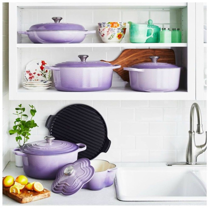 Le Creuset 🇫🇷藍鈴紫 鑄鐵鍋 圓鍋 淺鍋 花鍋 媽咪鍋 20 22 23 cm