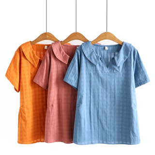2XL 粉 藍 現貨 東森購物特價出清款 麗莎熊 LisaBear 大尺碼小Ｖ翻領格紋全素面造型襯衫上衣