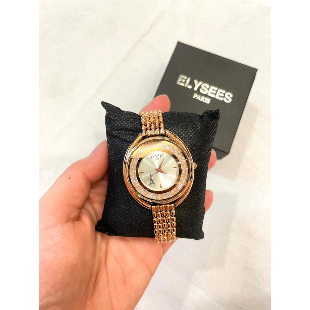 【全新現貨】ELYSEES法國名媛晶鑽腕錶（含盒）