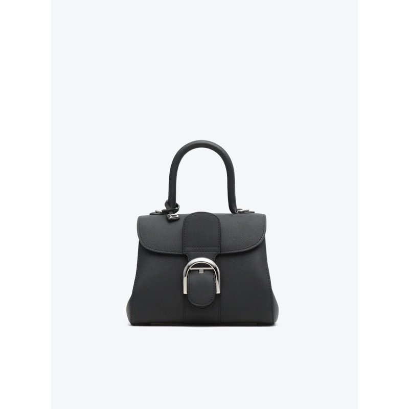 Delvaux Brillant MiniRodéo Calf 黑色銀扣牛皮手提/斜背包 台中專櫃購入