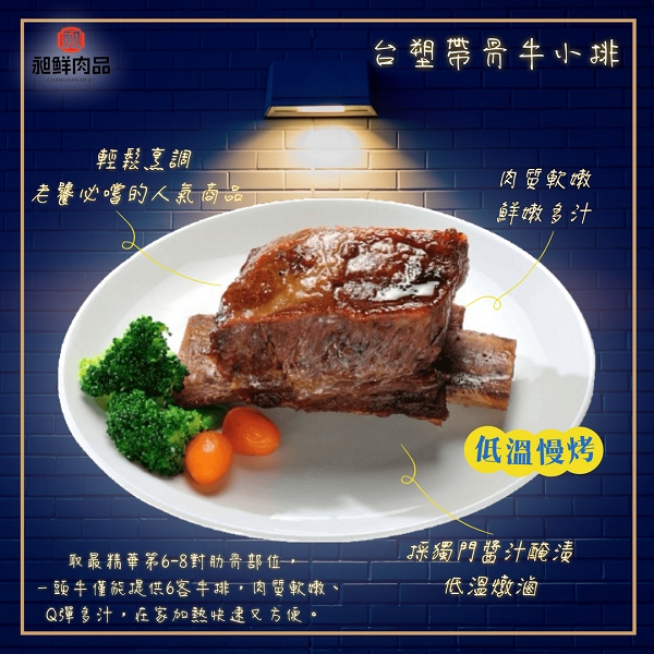 ◤昶鮮肉品◢ 美國台塑帶骨牛小排/XL/520G/牛排/燒烤/露營/烤肉/聚餐