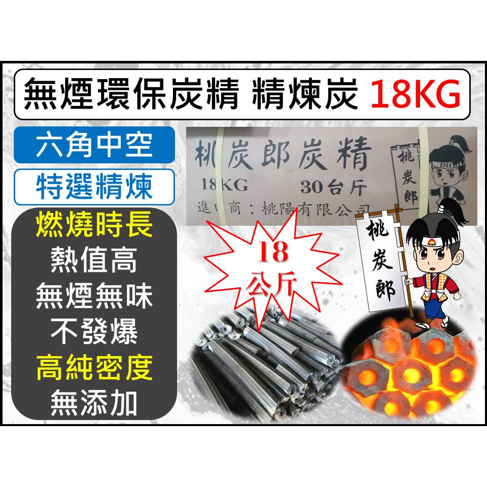 精煉炭 桃太郎炭精 18公斤 30台斤 無煙環保炭精 特選炭精 無煙木炭 環保炭精 環保木炭 【揪好室】