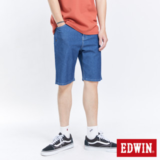 EDWIN 男款 加大碼 JERSEYS 迦績 PLUS透氣短褲(拔洗藍)