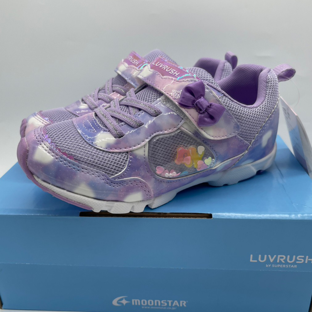 《日本Moonstar》女童運動鞋 抓地力強 耐磨 跑步鞋(15.0-23.0cm)紫色L1080122SS