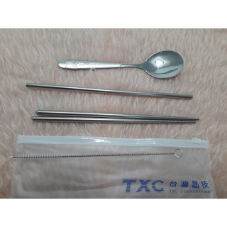 (板橋廉價商品區) 不鏽鋼餐具四件組 (筷子.湯匙.吸管.刷子)