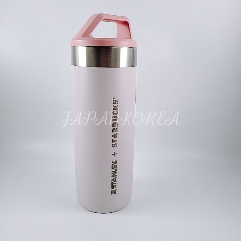 日本星巴克Starbucks QUADVAC STANLEY聯名 灰粉色不銹鋼瓶