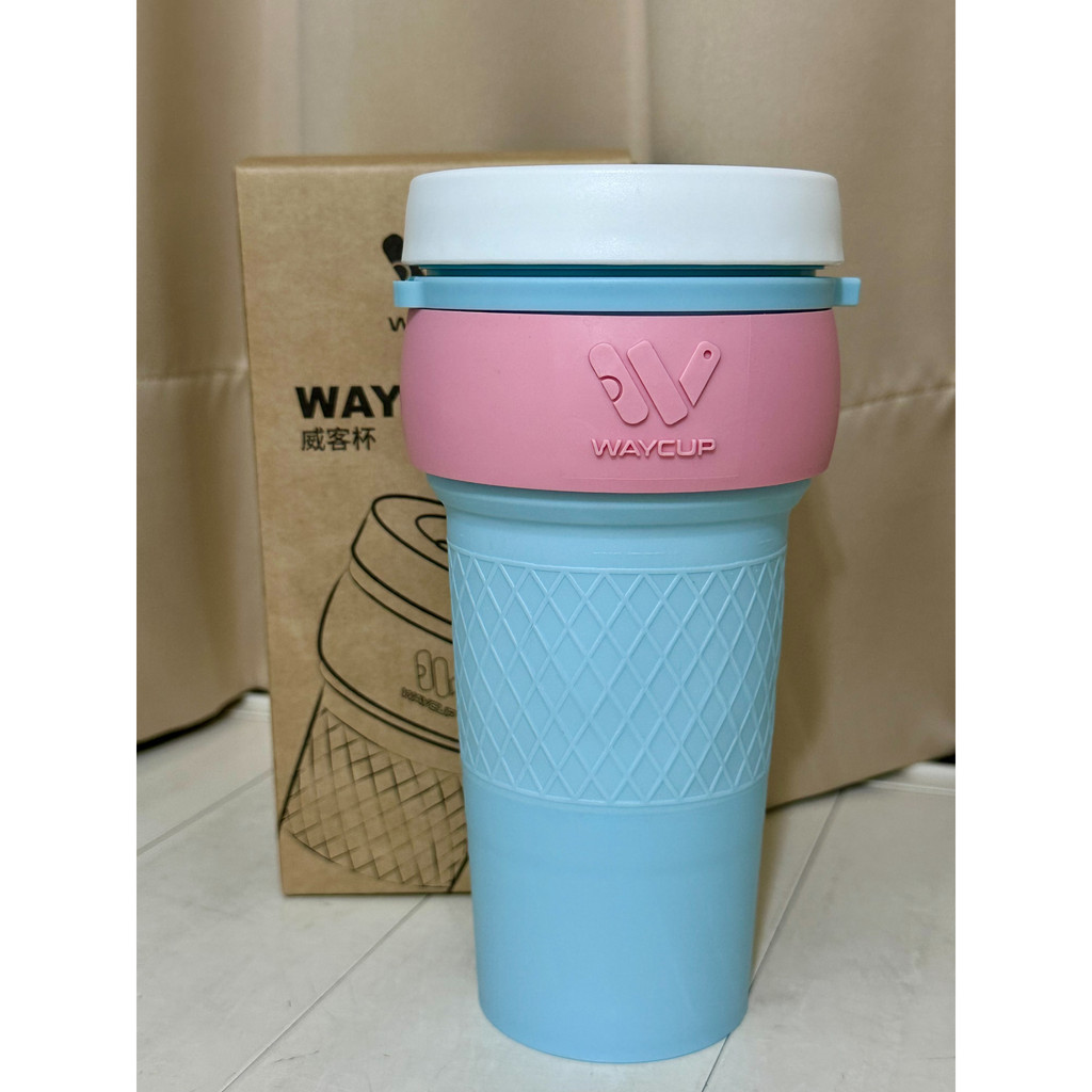 {已賣出，勿下單} 全新 摺疊杯環保杯 WAYCAP2.0 威客杯2.0 800ml (藍粉款)