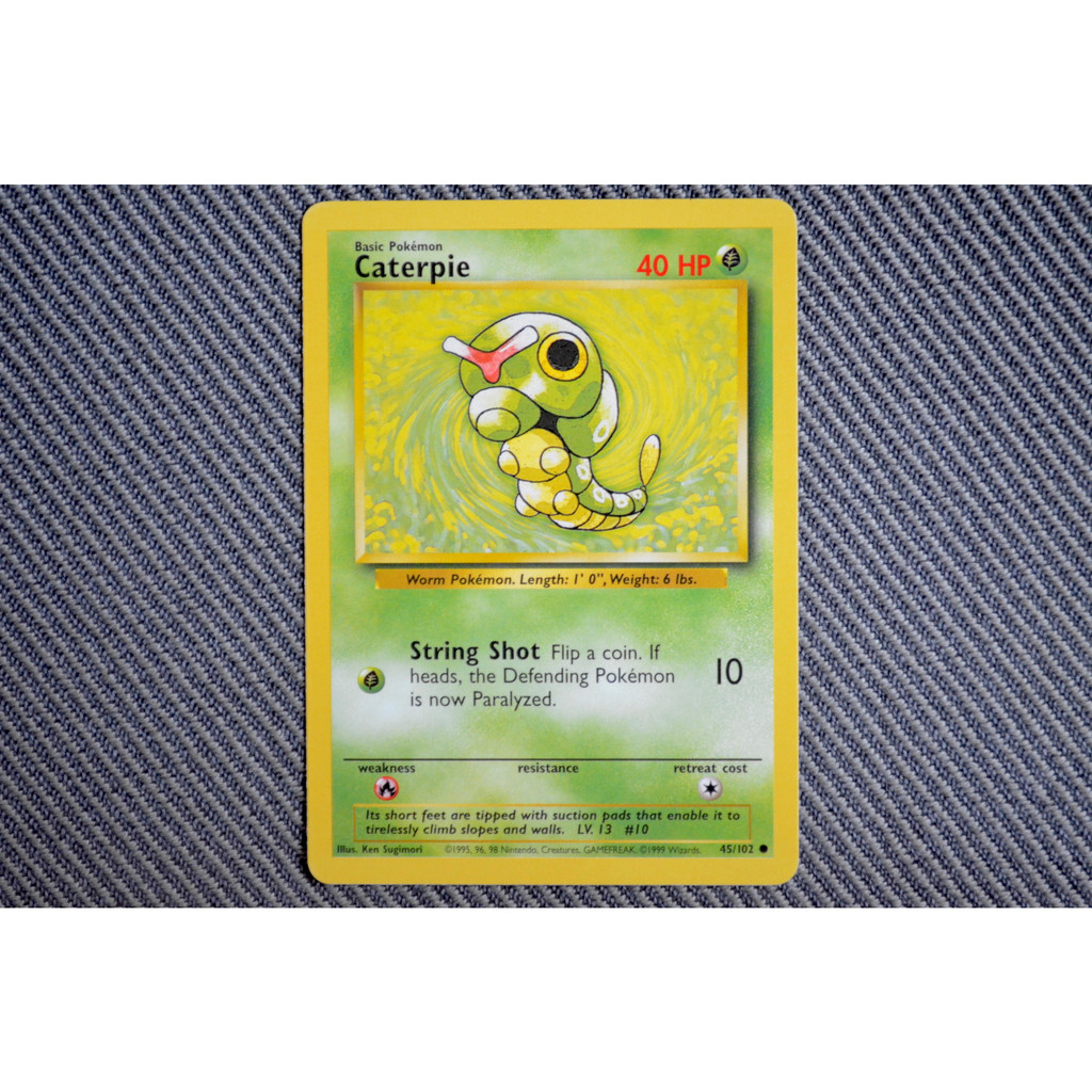 綠毛蟲 キャタピー Caterpie #010 美版 國際版 1999 寶可夢 Pokemon PTCG 初代 首刷