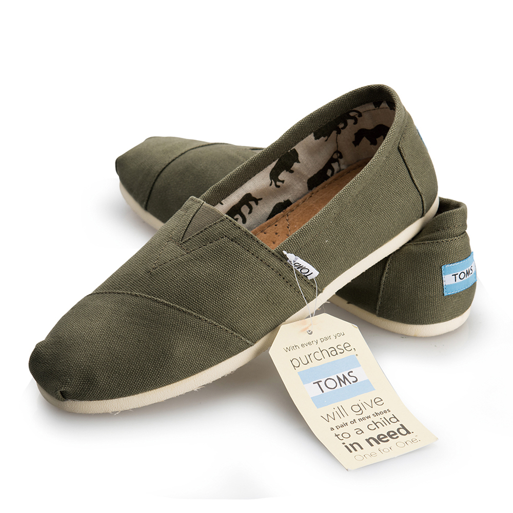 TOMS 男 經典 橄欖綠 素面 Classic Canvas 純色 舒適 休閒鞋 平底鞋 懶人鞋 帆布鞋 一腳蹬 百搭